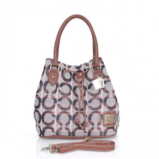 Coach Drawstring In Monogram Medium Coffee Medium CEH Coach Drawstring In Monogram Medium Coffee Medium CEH